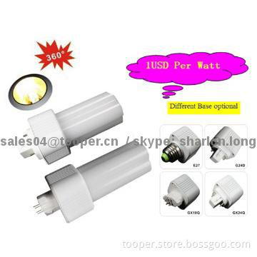 g24 g10q e27 led pl bulb light 8W 10W 12W replace down light